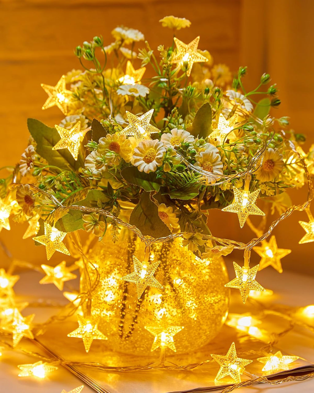 Minetom 17Ft 50 LED Star String Lights, Timer - Feature highlight