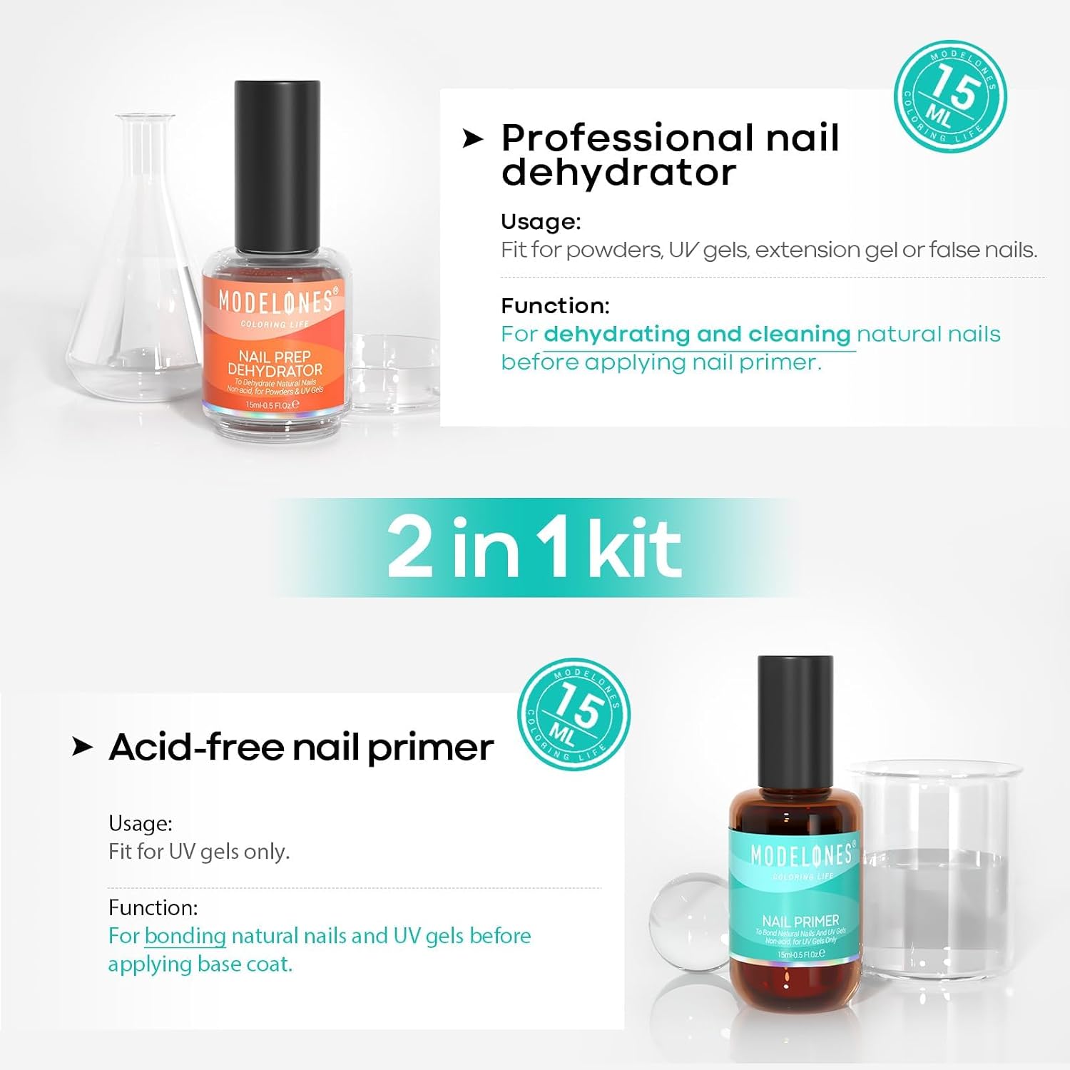 modelones Nail Dehydrator & Primer, 15mL - Detail view