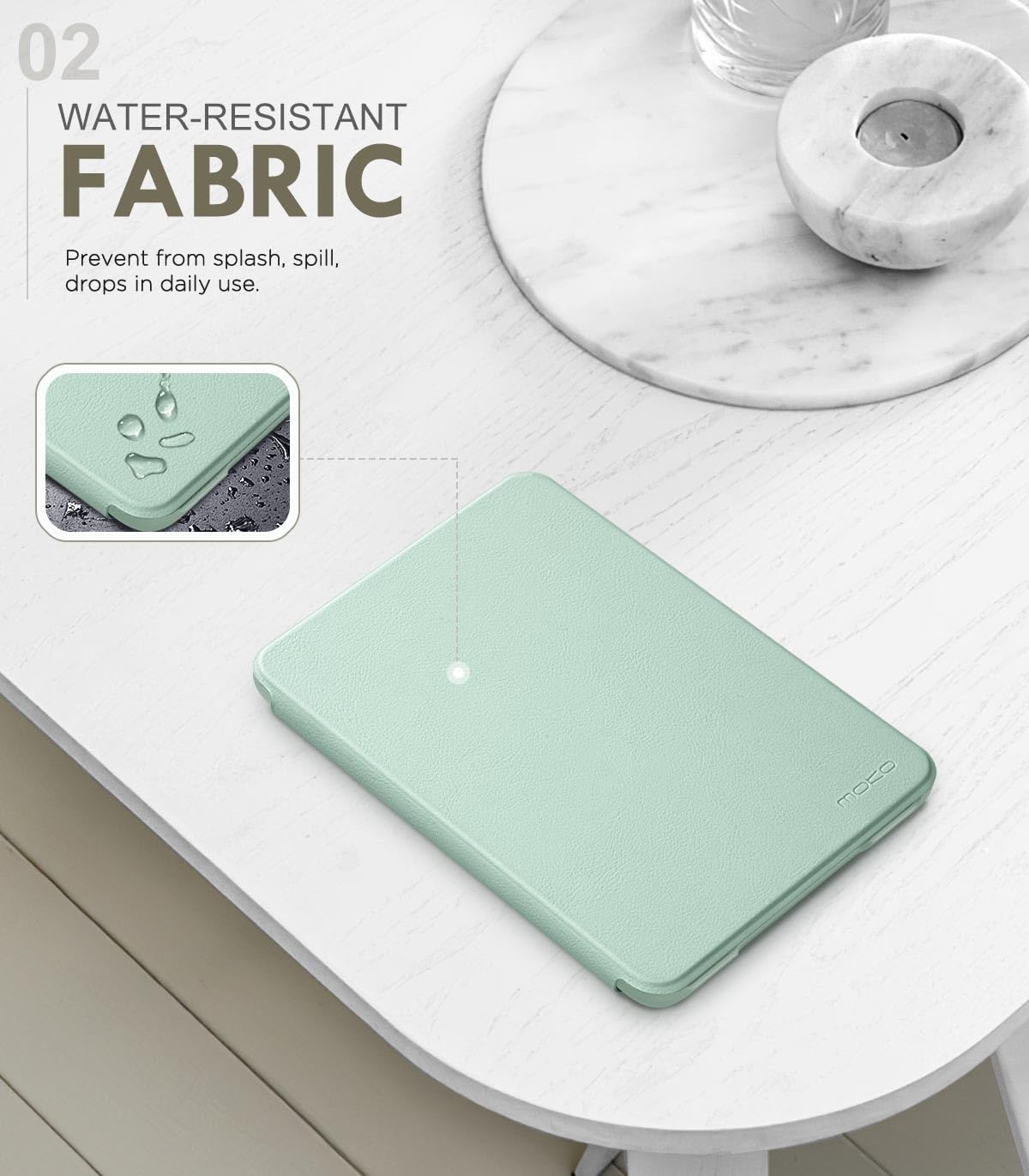 MoKo Case for 6in Kindle 11th Gen, Matcha - Alternate angle