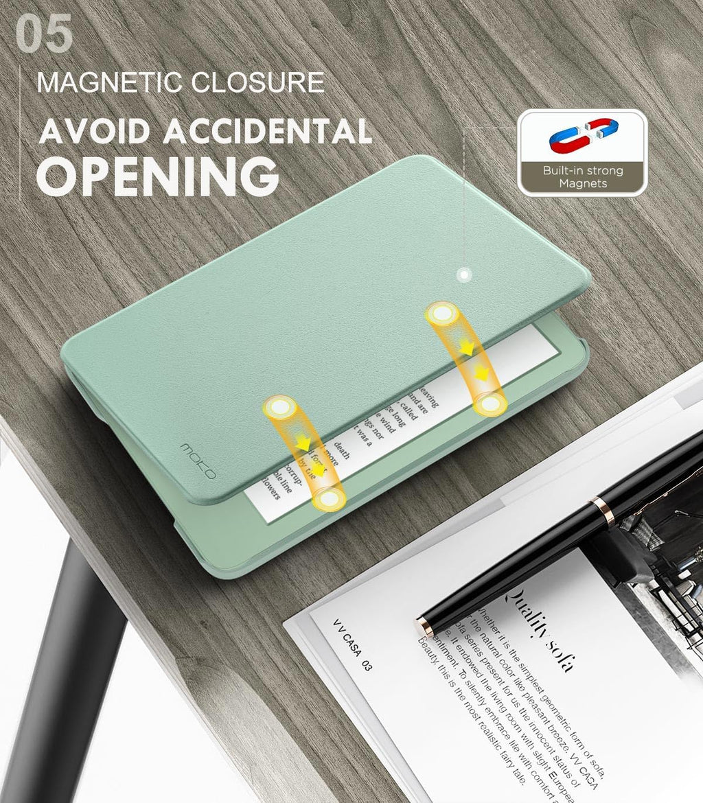 MoKo Case for 6in Kindle 11th Gen, Matcha - Size reference