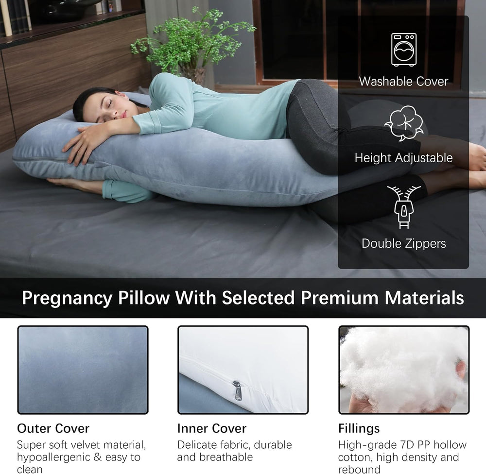 U-Shaped Full Body Pregnancy Pillow, 57in - Alternate angle