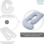 U-Shaped Full Body Pregnancy Pillow, 57in - Size reference