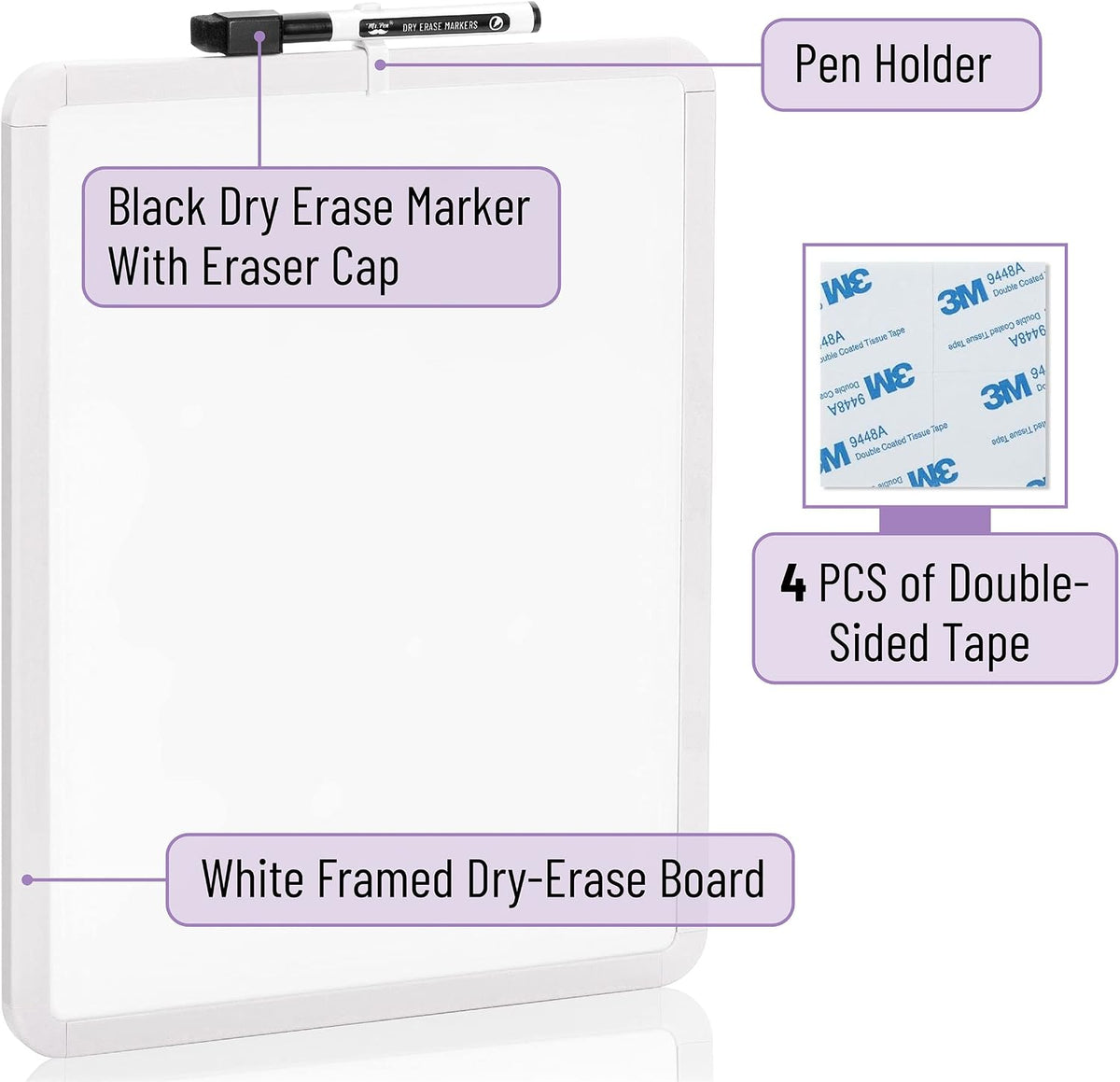 Mr. Pen Dry Erase Board 14x11 White - Detail view