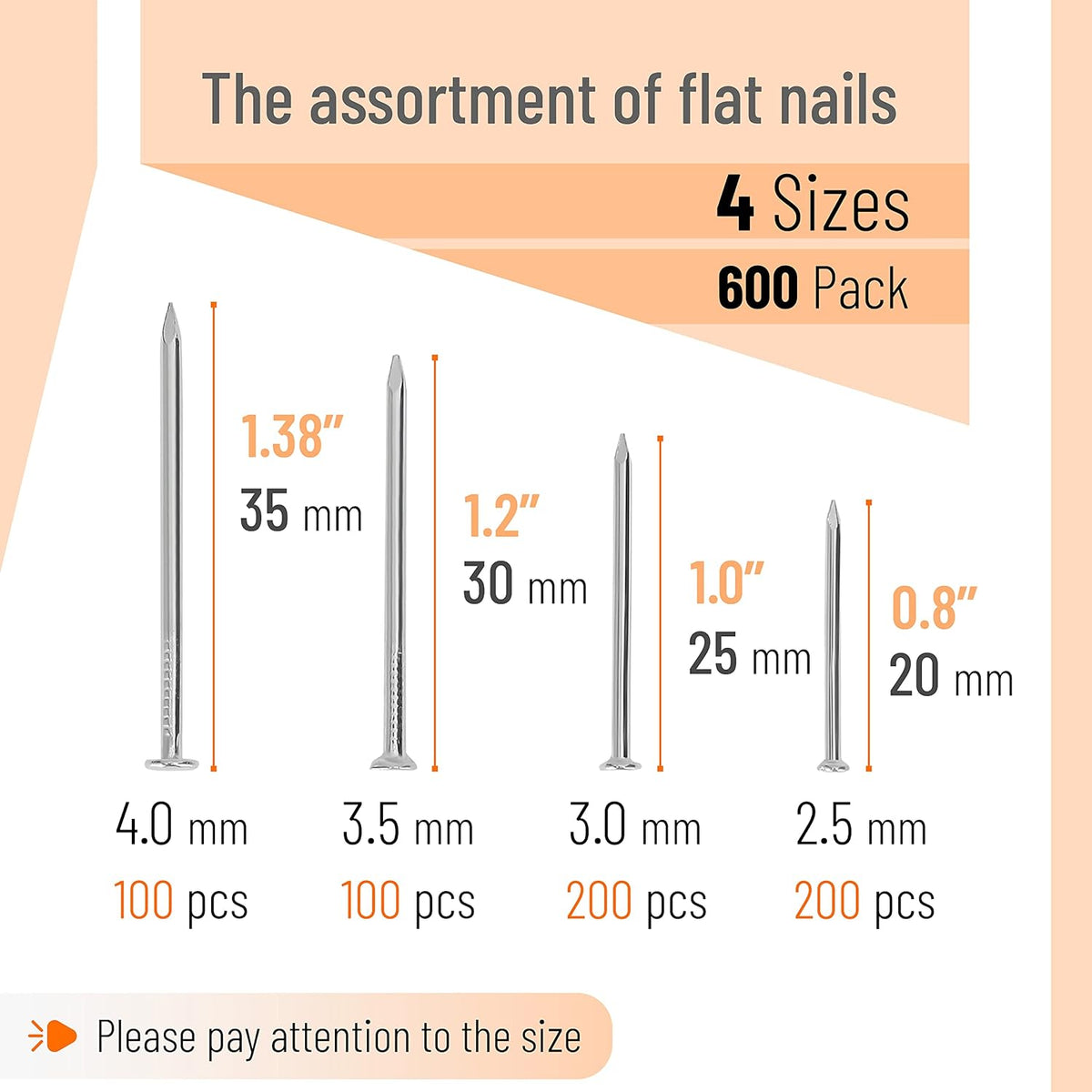 Mr. Pen Nail Assortment Kit 600pc - Detail view
