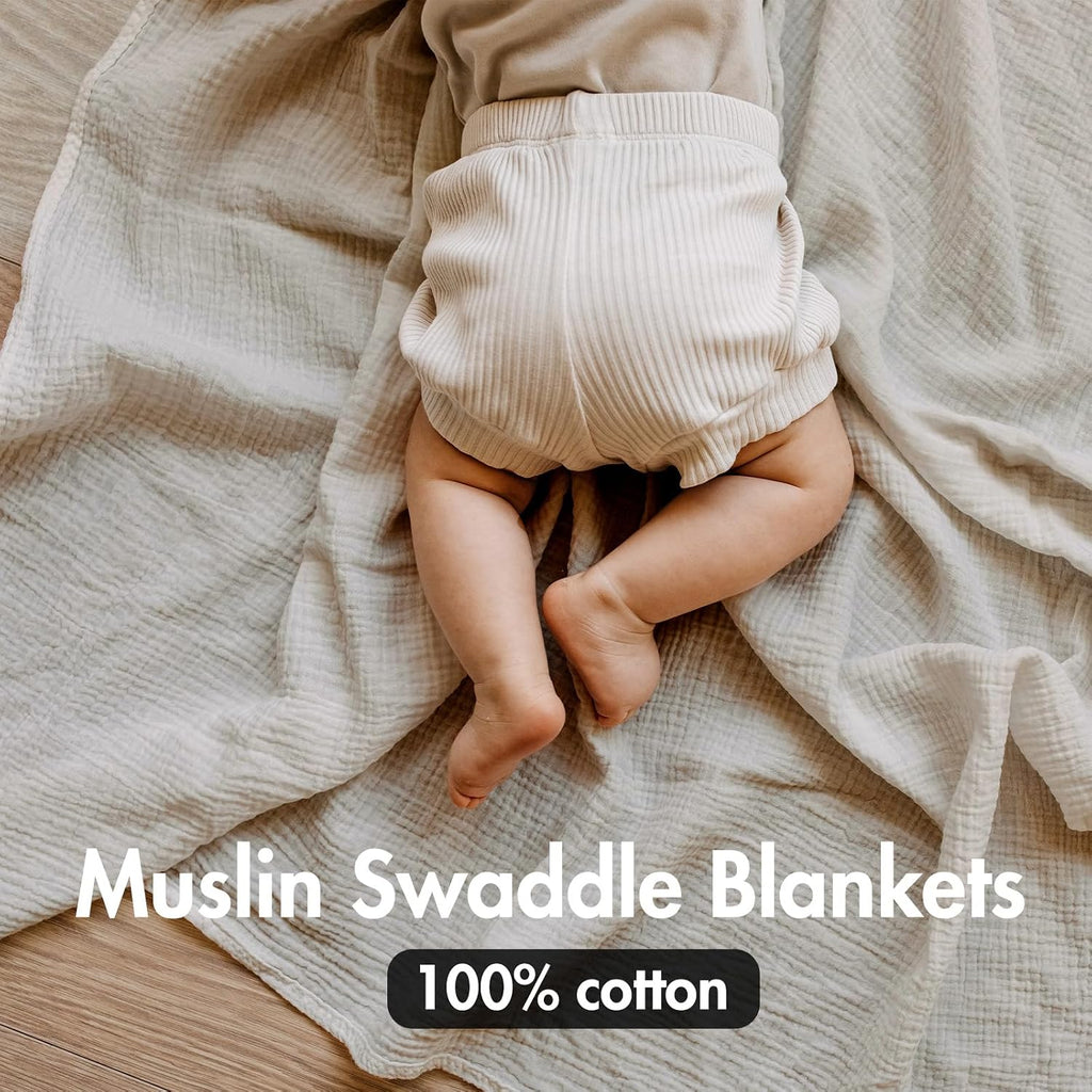Muslin Swaddle Blankets 3 Pack 38x40 - Alternate angle