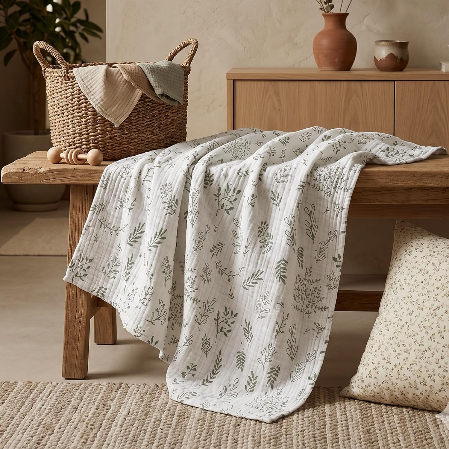 Muslin Swaddle Blankets 3 Pack 38x40 - Size reference