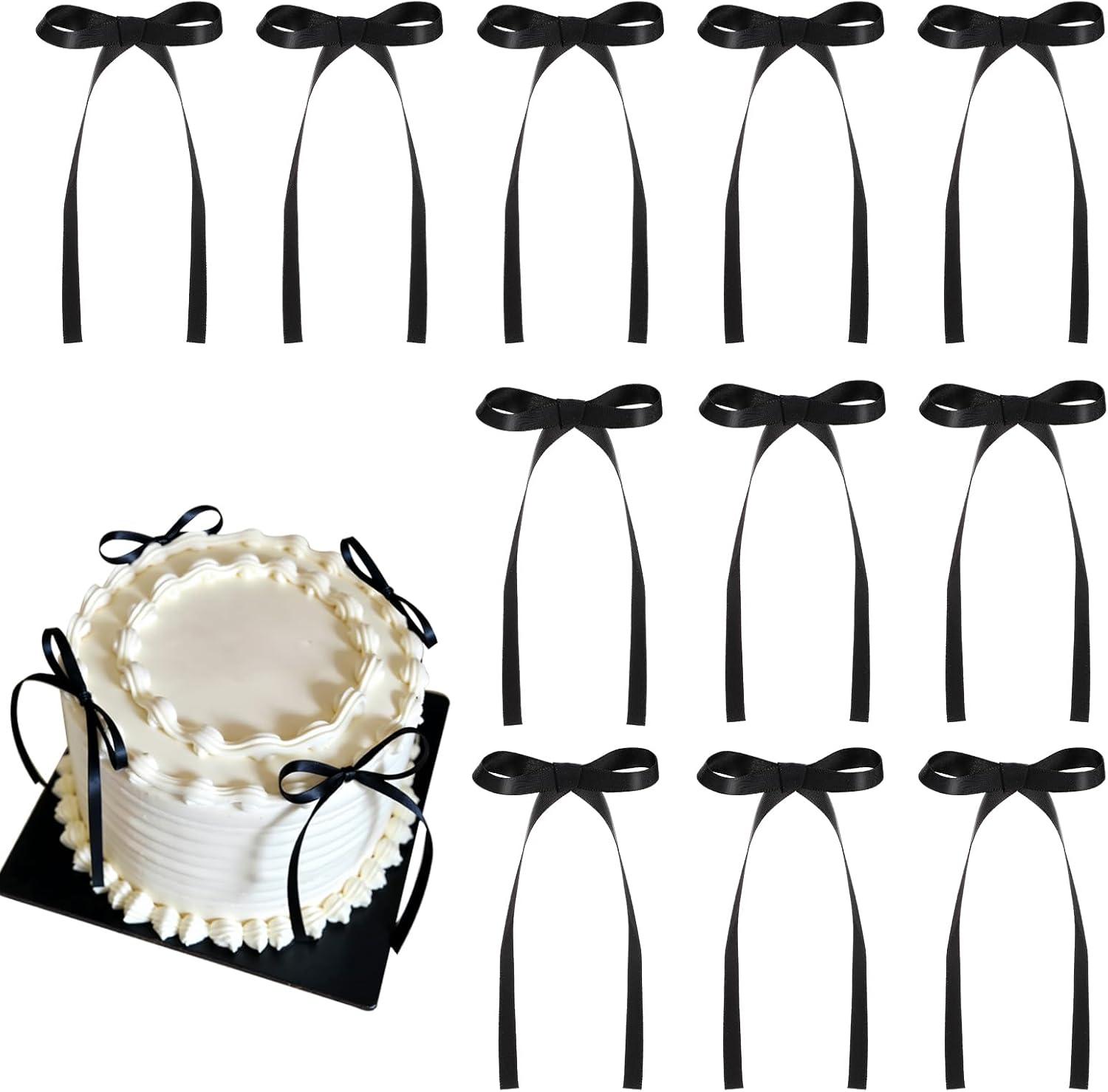 NatNarr Bow Cake Toppers 30 Pack