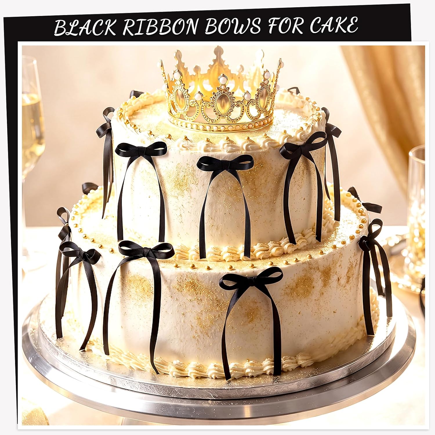 NatNarr Bow Cake Toppers 30 Pack - Detail view