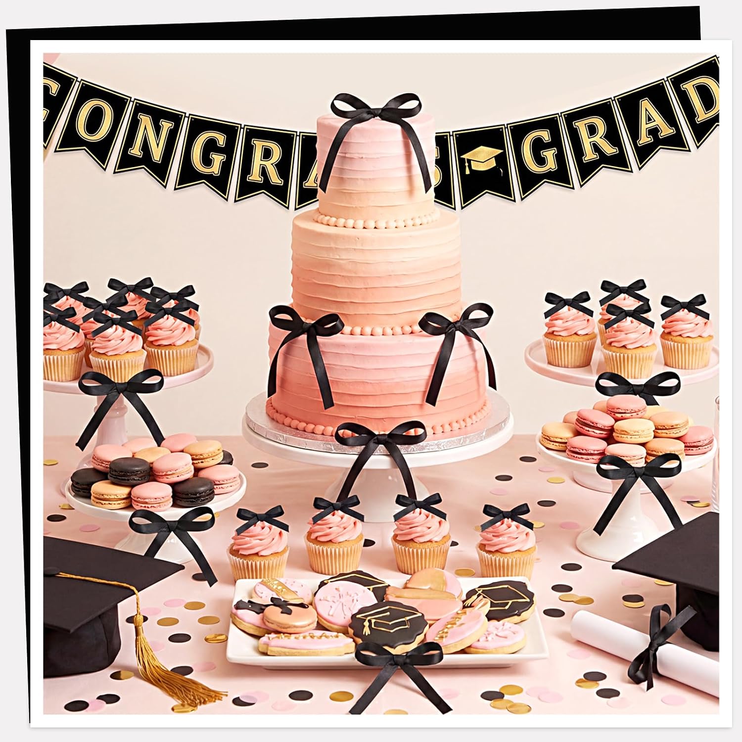 NatNarr Bow Cake Toppers 30 Pack - Alternate angle