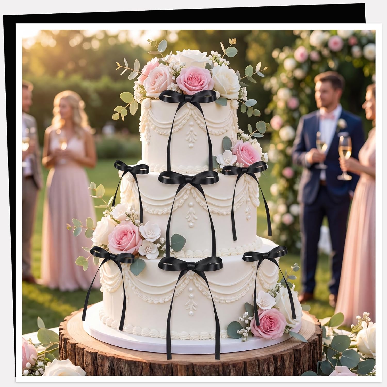 NatNarr Bow Cake Toppers 30 Pack - Close-up