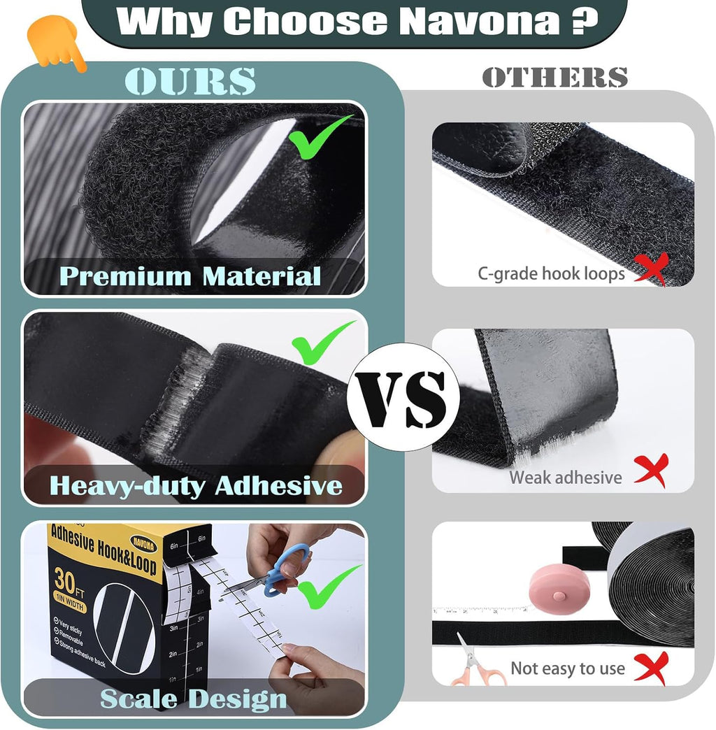 Navona Hook and Loop Tape 30ft - Packaging