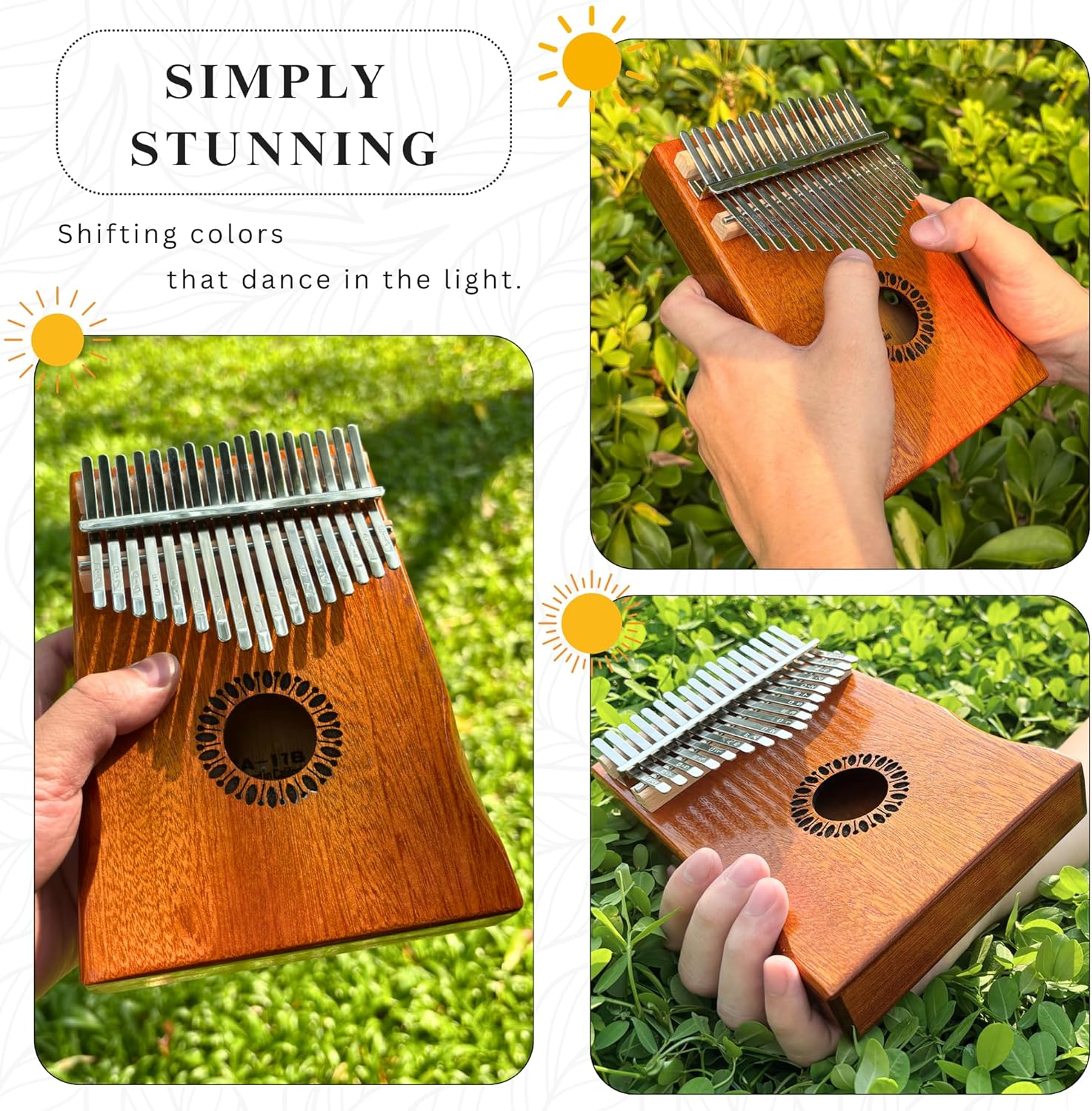 Newlam 17-Key Kalimba Thumb Piano - Alternate angle