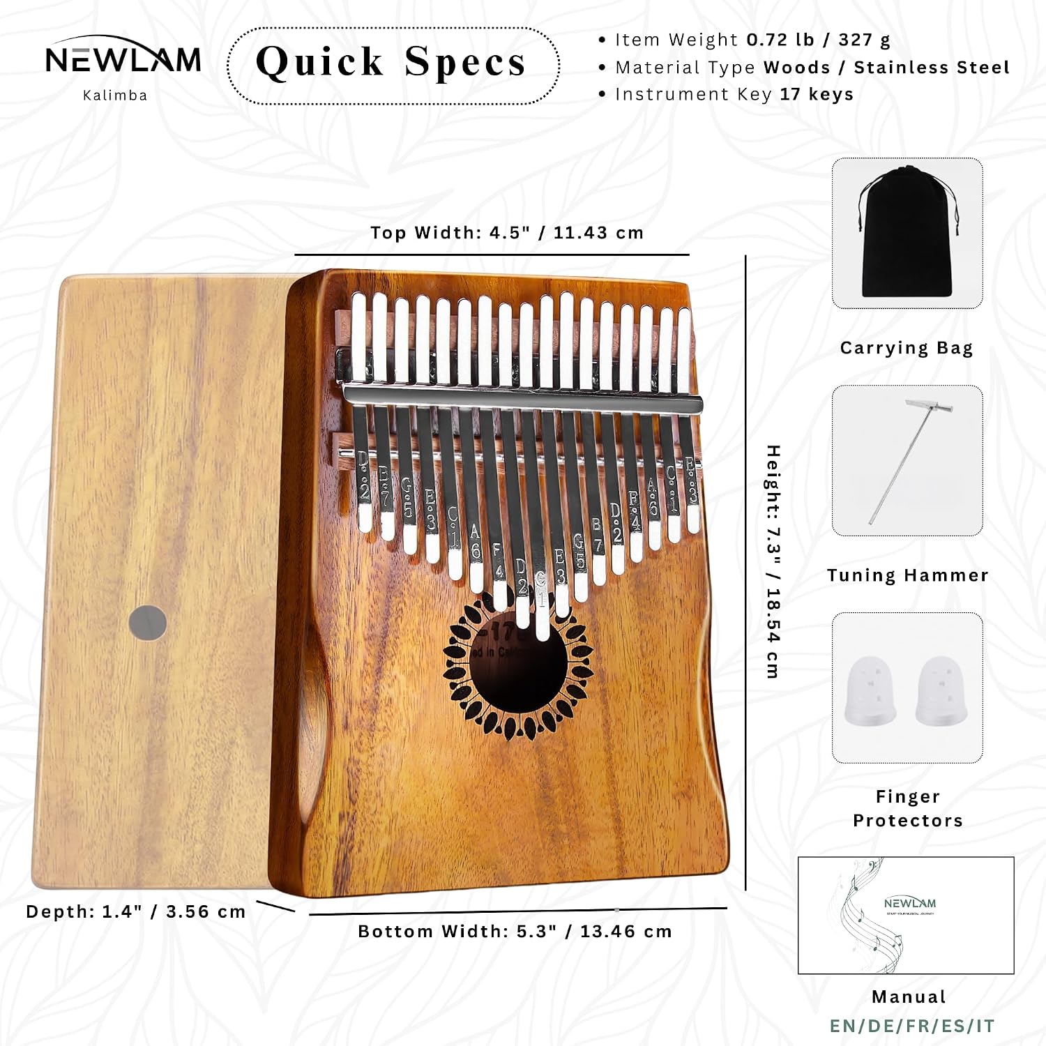 Newlam 17-Key Kalimba Thumb Piano - Additional view