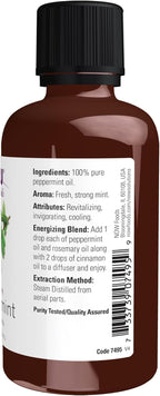 NOW Peppermint Essential Oil, 2 Ounce - Detail view
