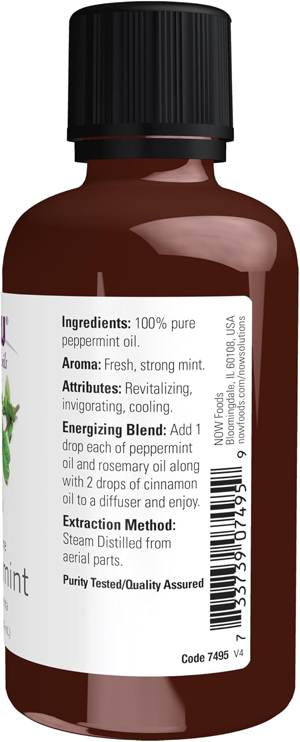 NOW Peppermint Essential Oil, 2 Ounce - Detail view