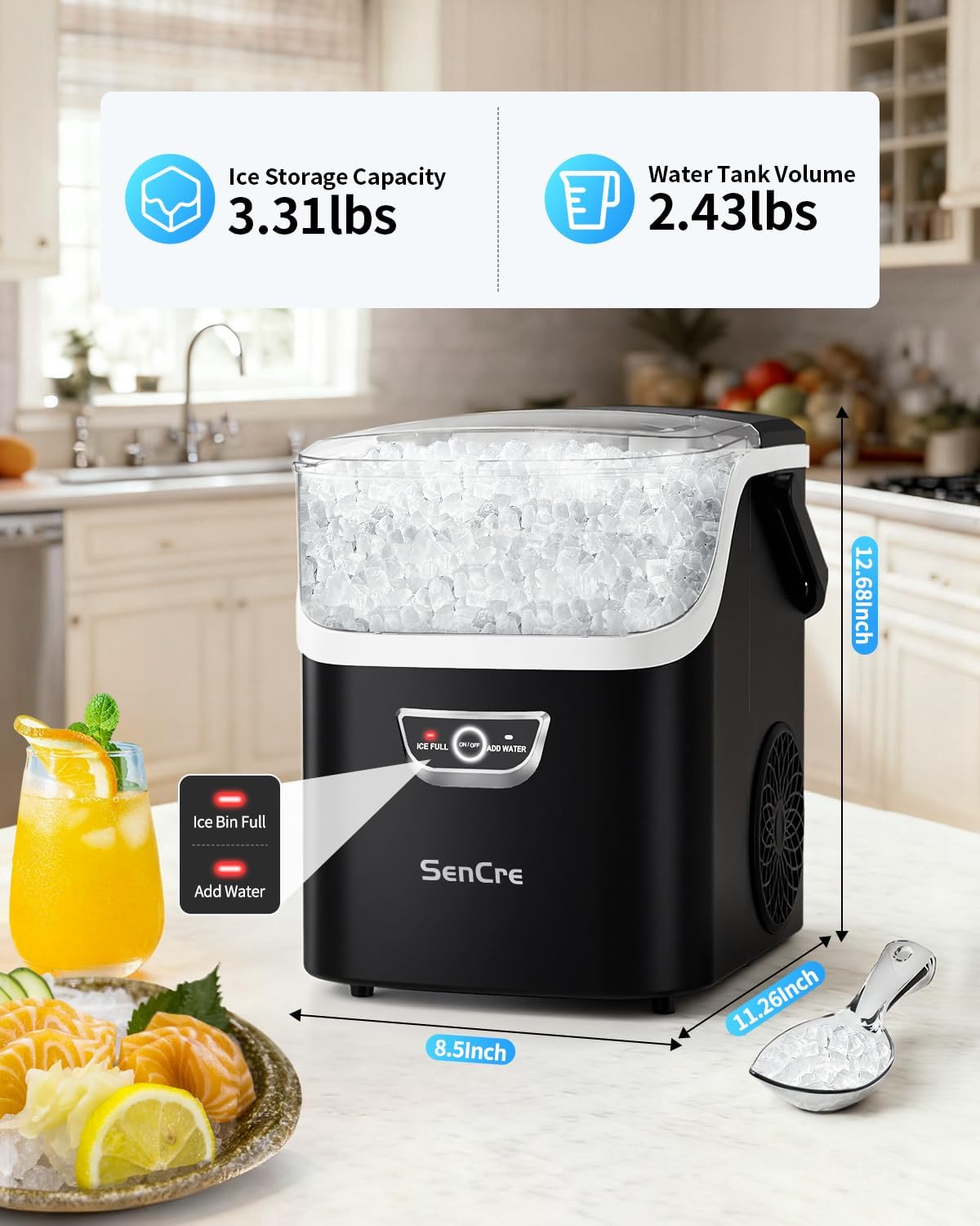 SenCre Nugget Ice Maker, 40 lbs/Day - Packaging