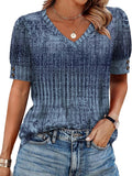 OFEEFAN Women's V-Neck Blouse, Plus Size