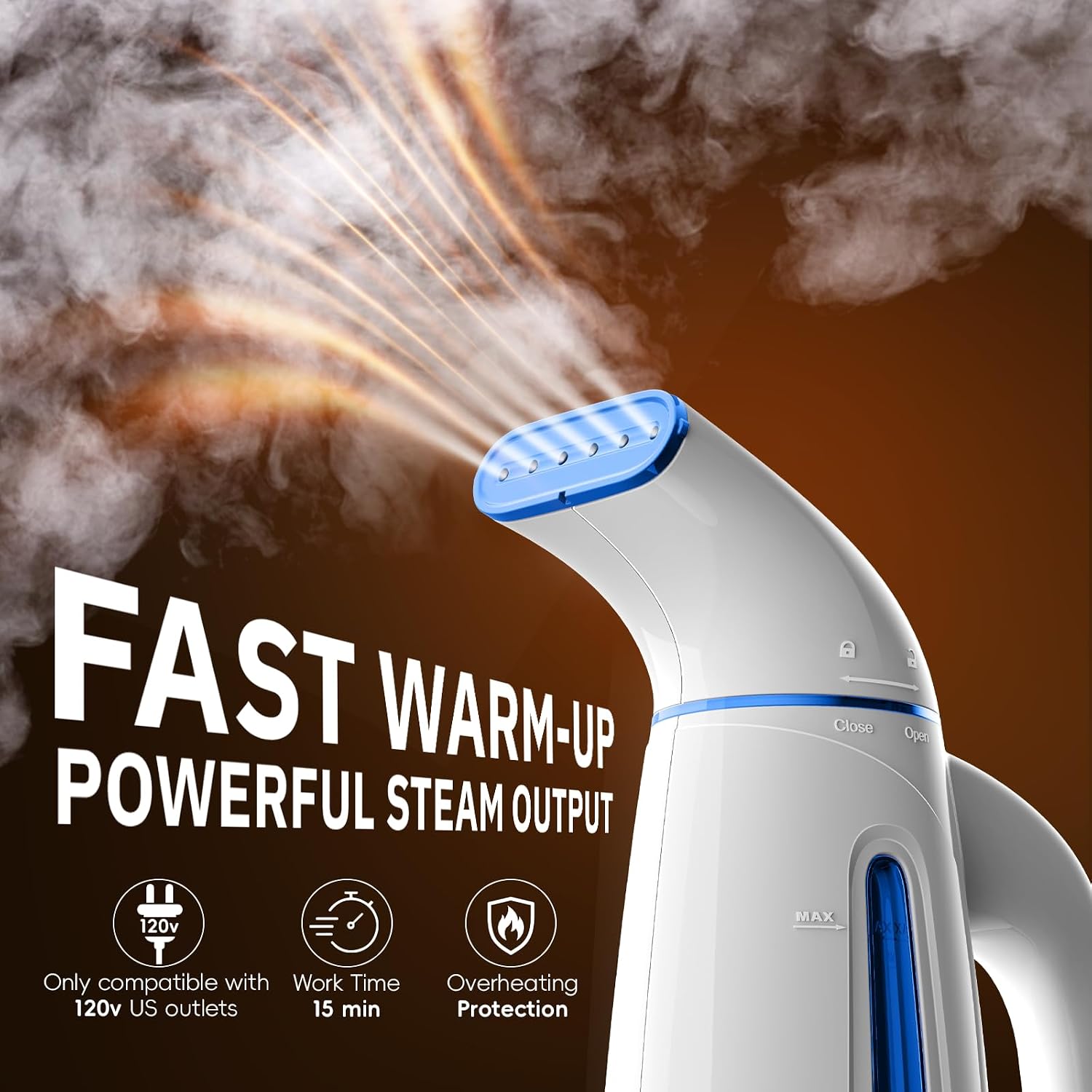 OGHom Garment Steamer for Clothes, Blue - Detail view