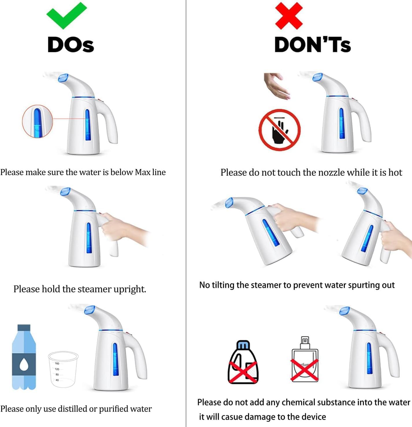 OGHom Garment Steamer for Clothes, Blue - Feature highlight