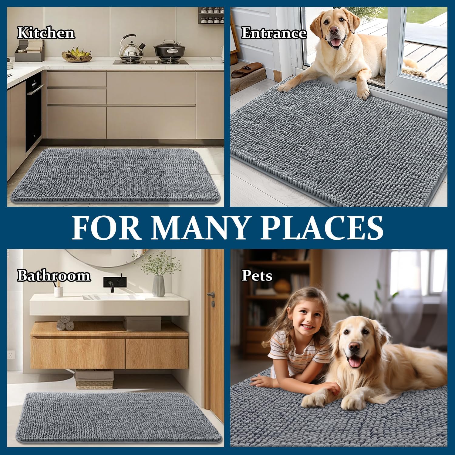 OLANLY Dog Door Mat for Muddy Paws - Additional view