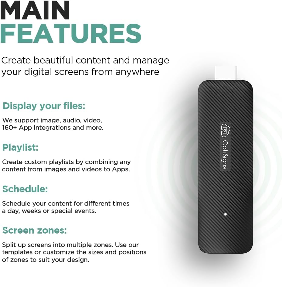 OptiSigns OptiStick 4K Digital Signage Player - Close-up