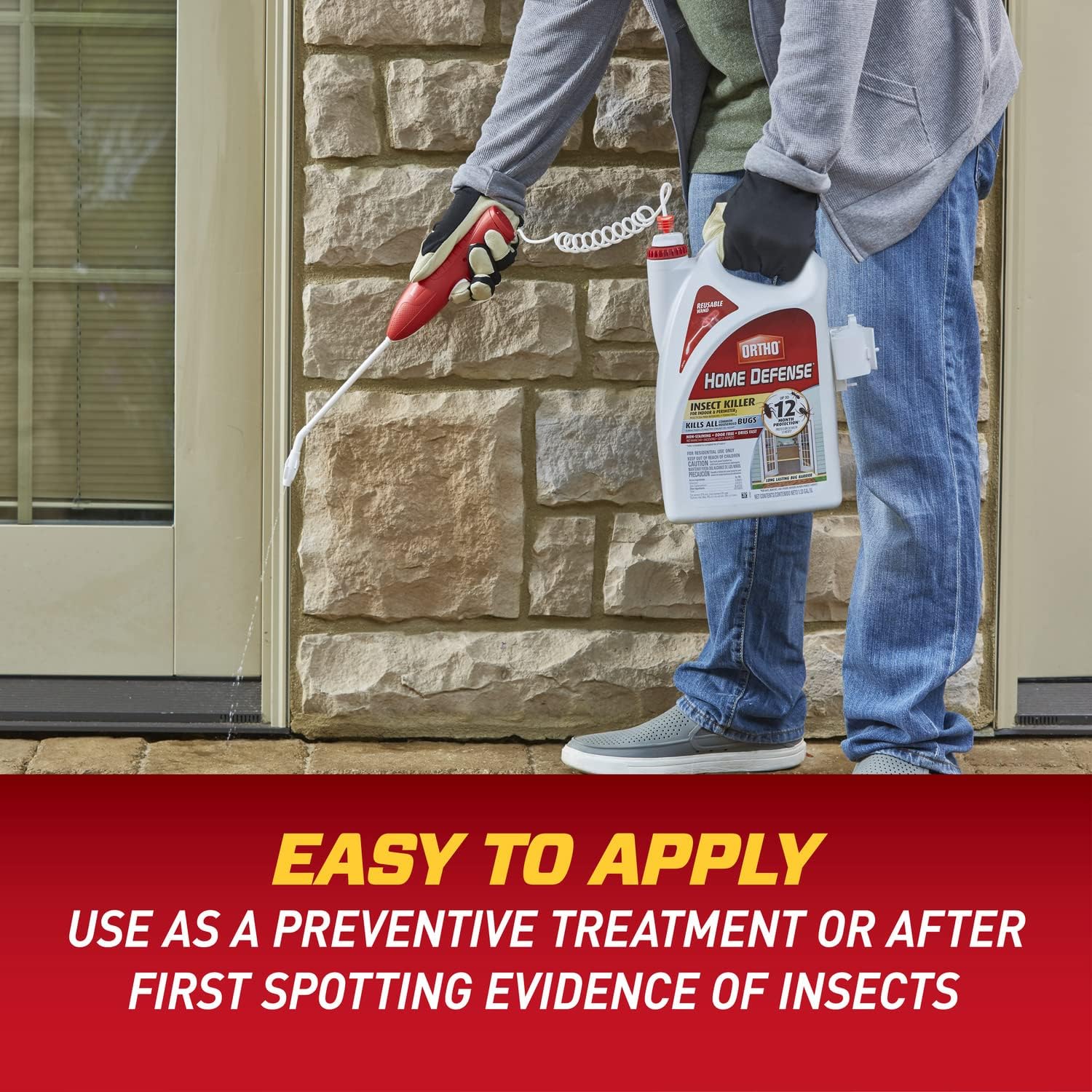 Ortho Home Defense Insect Killer, 1.33 Gal Wand - In use