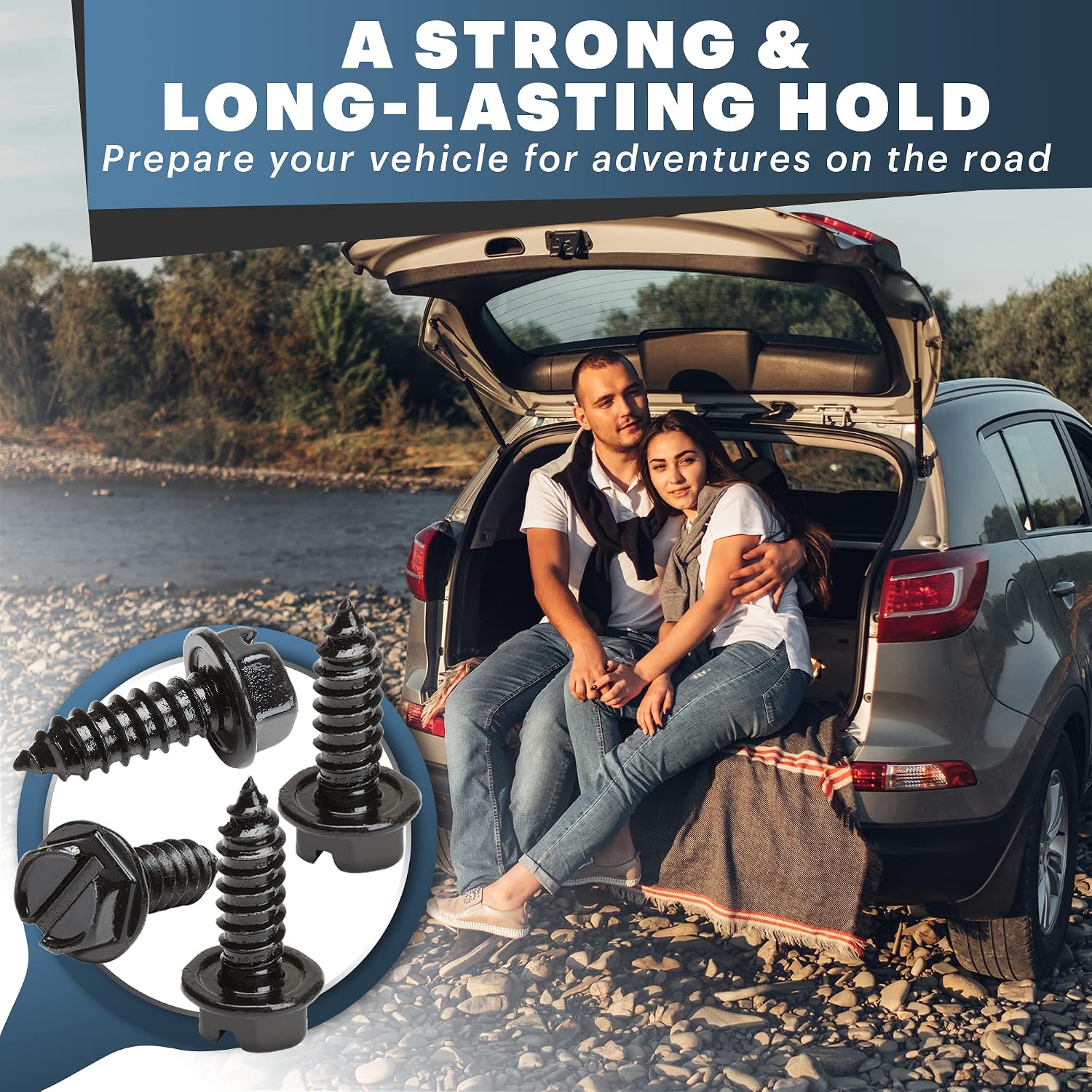 OttoSpeed Rustproof License Plate Screws, 4-Pack - In use