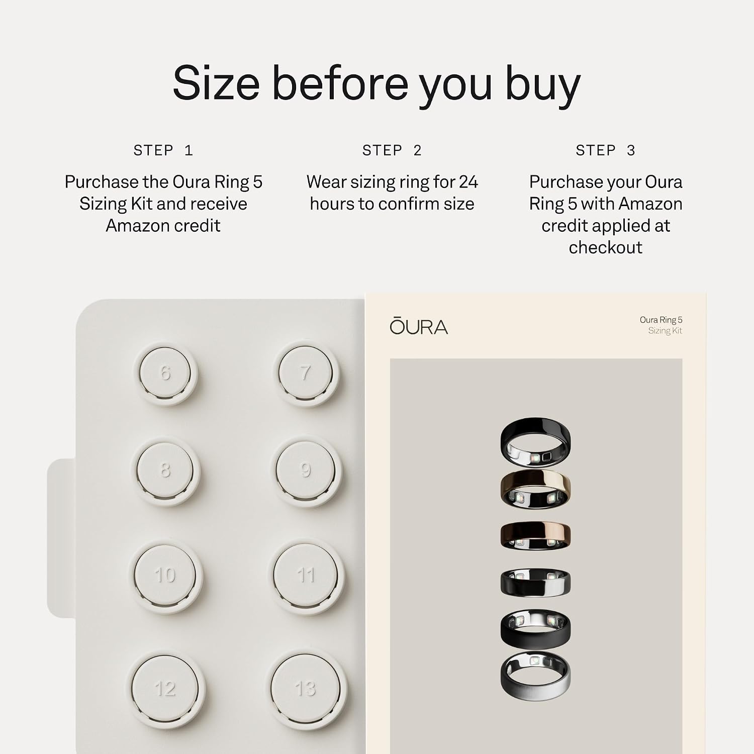 Oura Ring 5 Sizing Kit, Size Before You Buy - Detail view