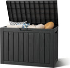 Outdoor Resin Deck Storage Box, 50 Gallon Black