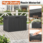Outdoor Resin Deck Storage Box, 50 Gallon Black - Alternate angle