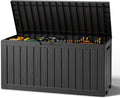 Outdoor Resin Deck Storage Box, 85 Gallon Black