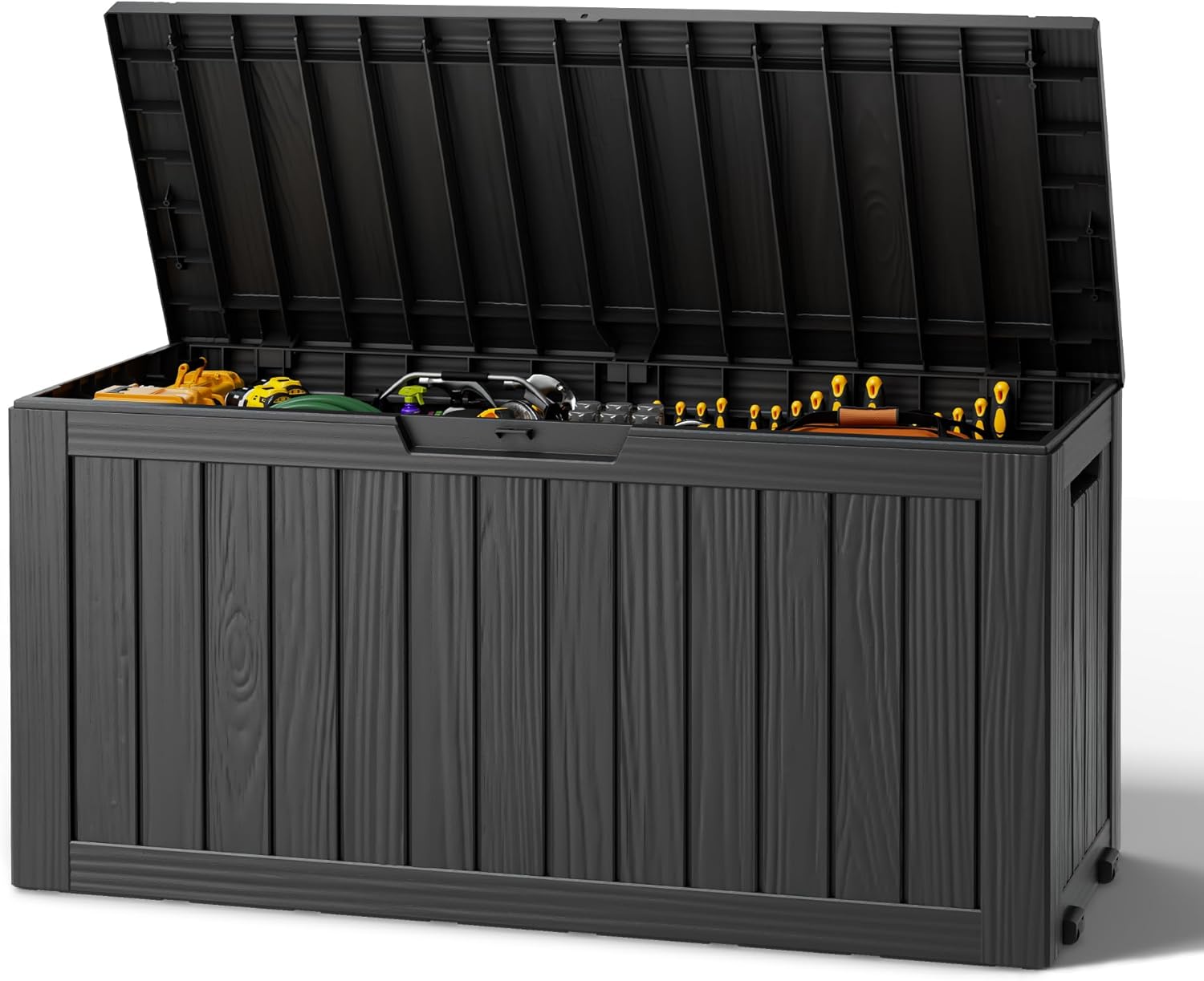 Outdoor Resin Deck Storage Box, 85 Gallon Black