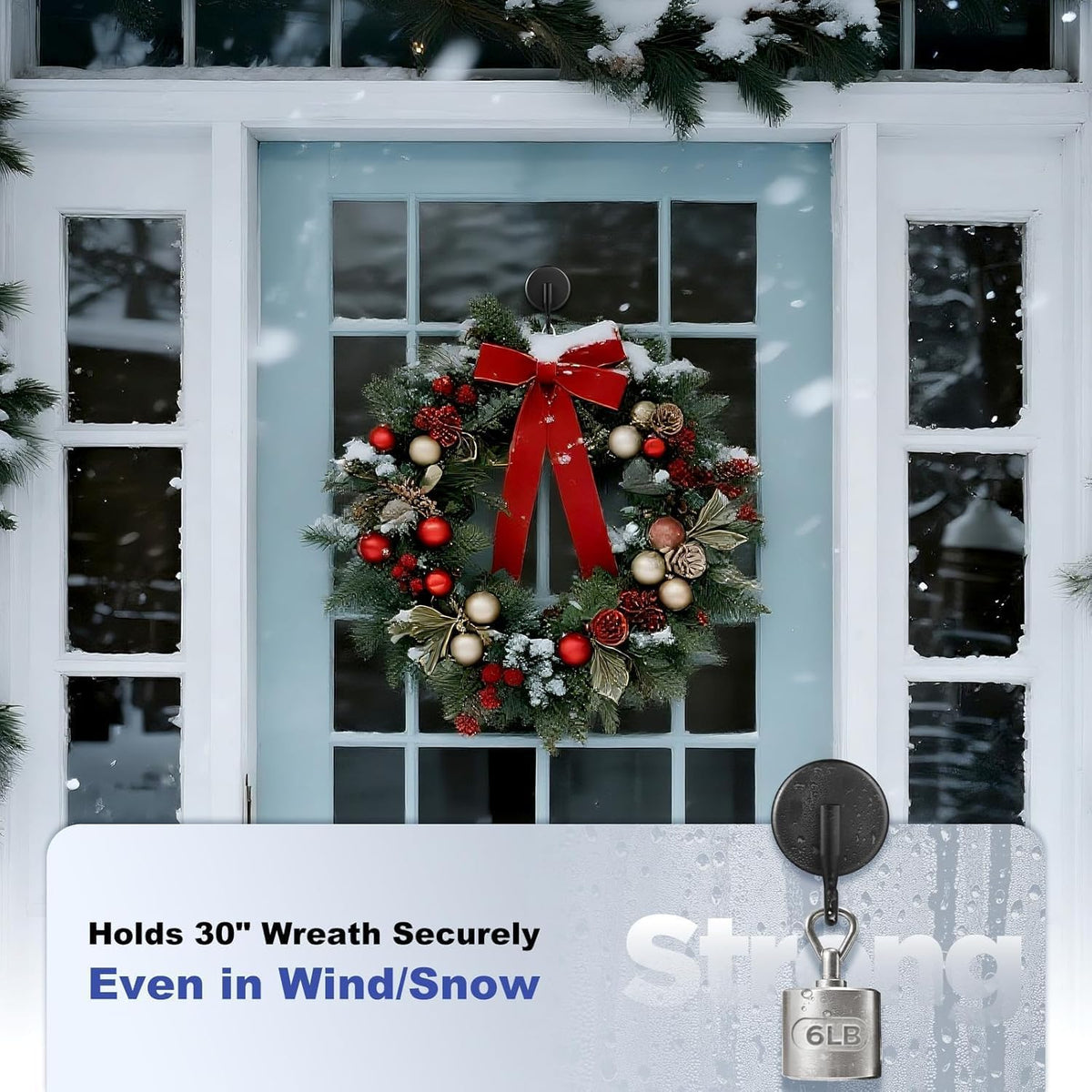 OUTXE Suction Cup Wreath Hanger, 2-Pack - Detail view