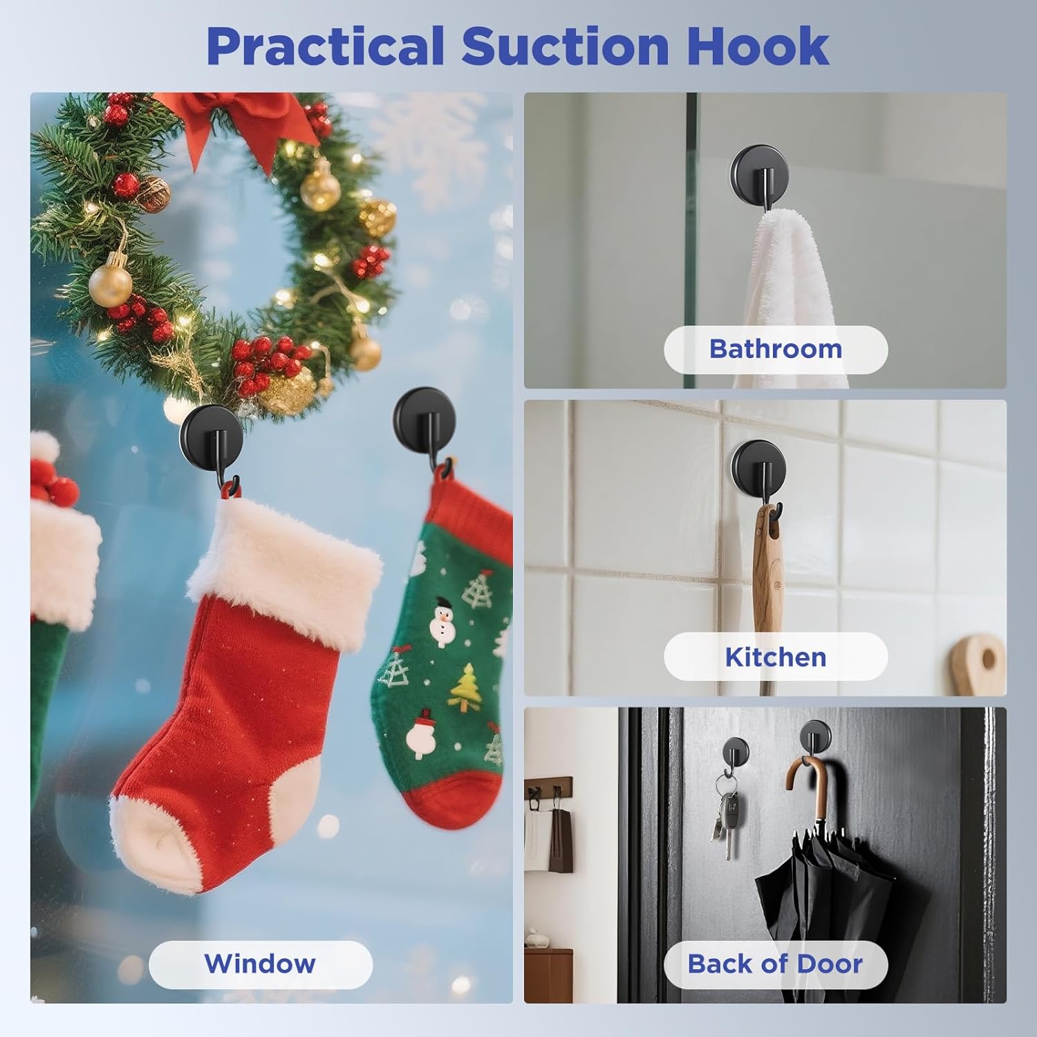 OUTXE Suction Cup Wreath Hanger, 2-Pack - Packaging