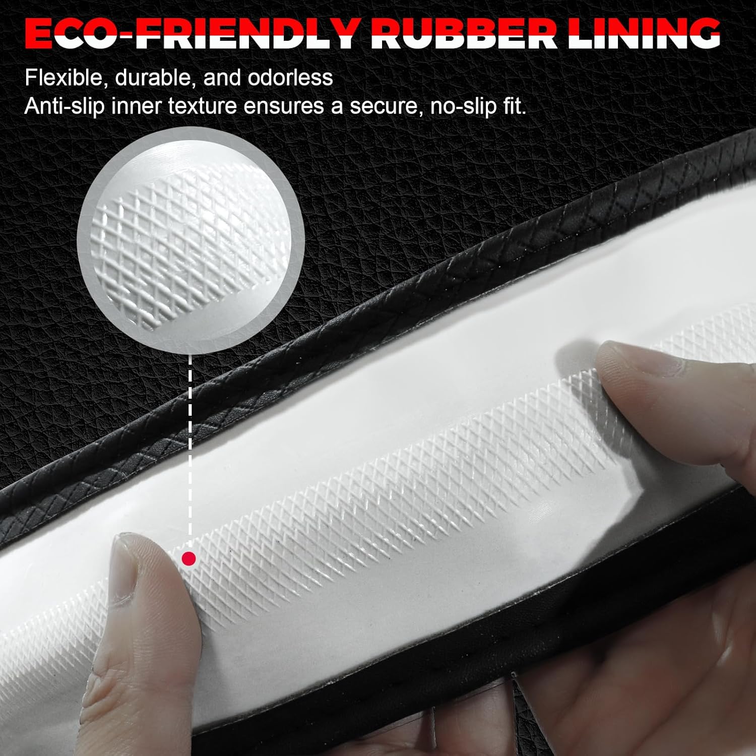 Ouzorp Microfiber Leather Steering Wheel Cover - In use
