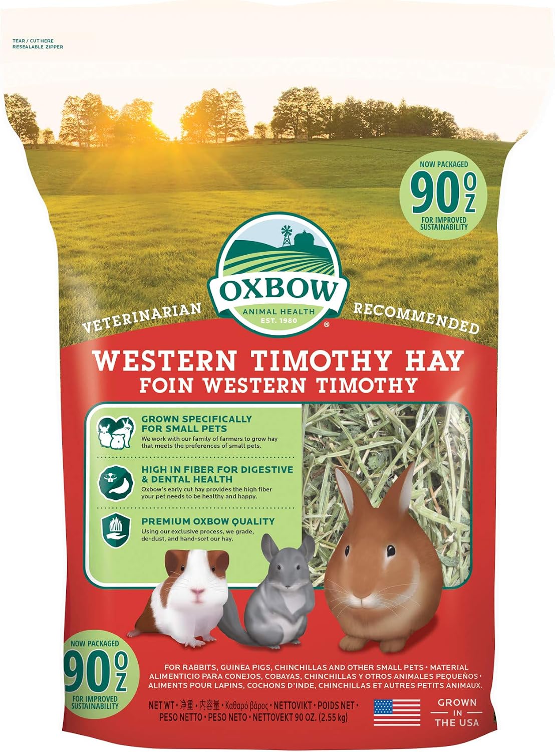 Oxbow Western Timothy Hay for Small Pets, 90oz
