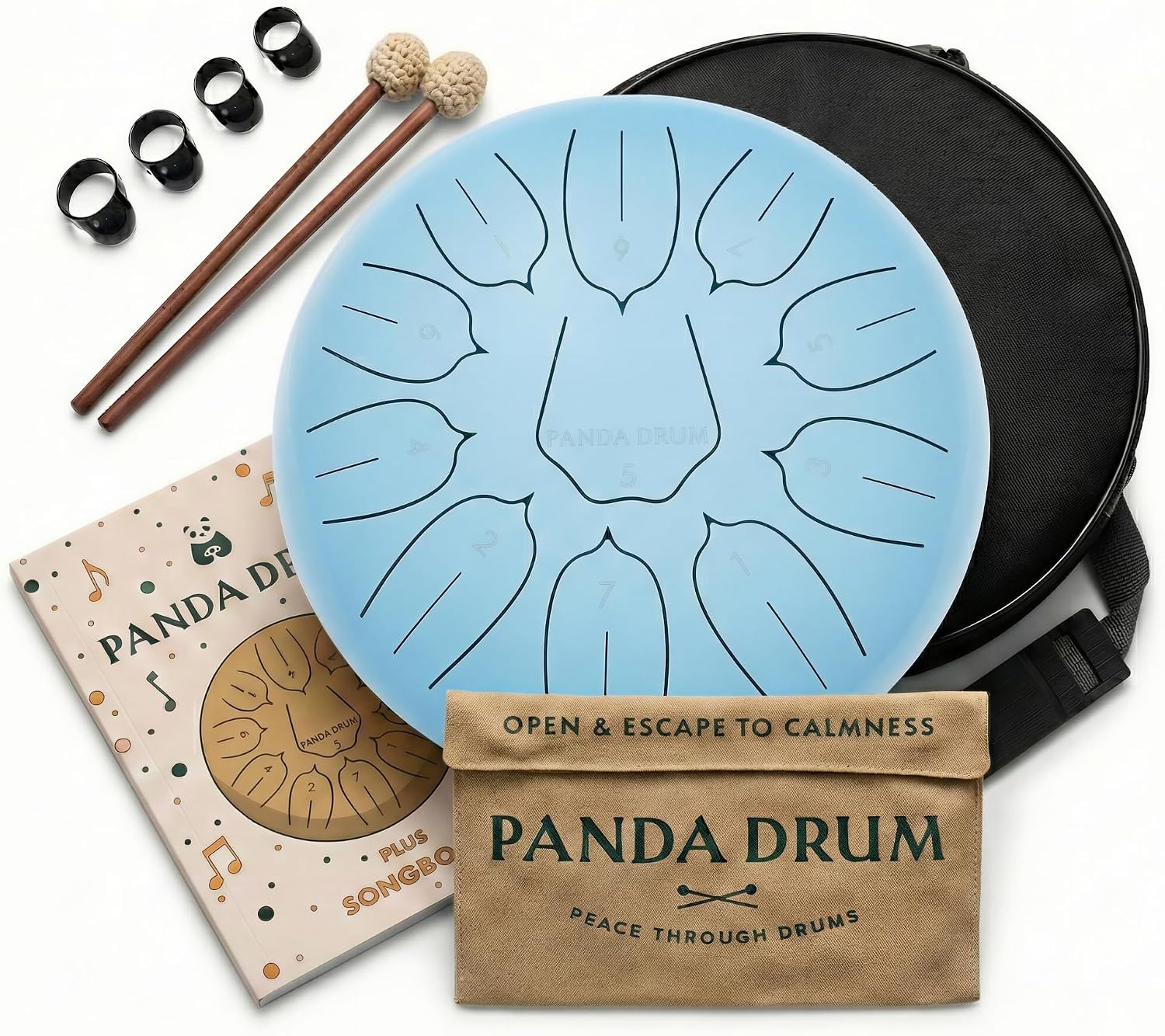 11 Inch Steel Tongue Handpan Drum, Blue, 432 Hz