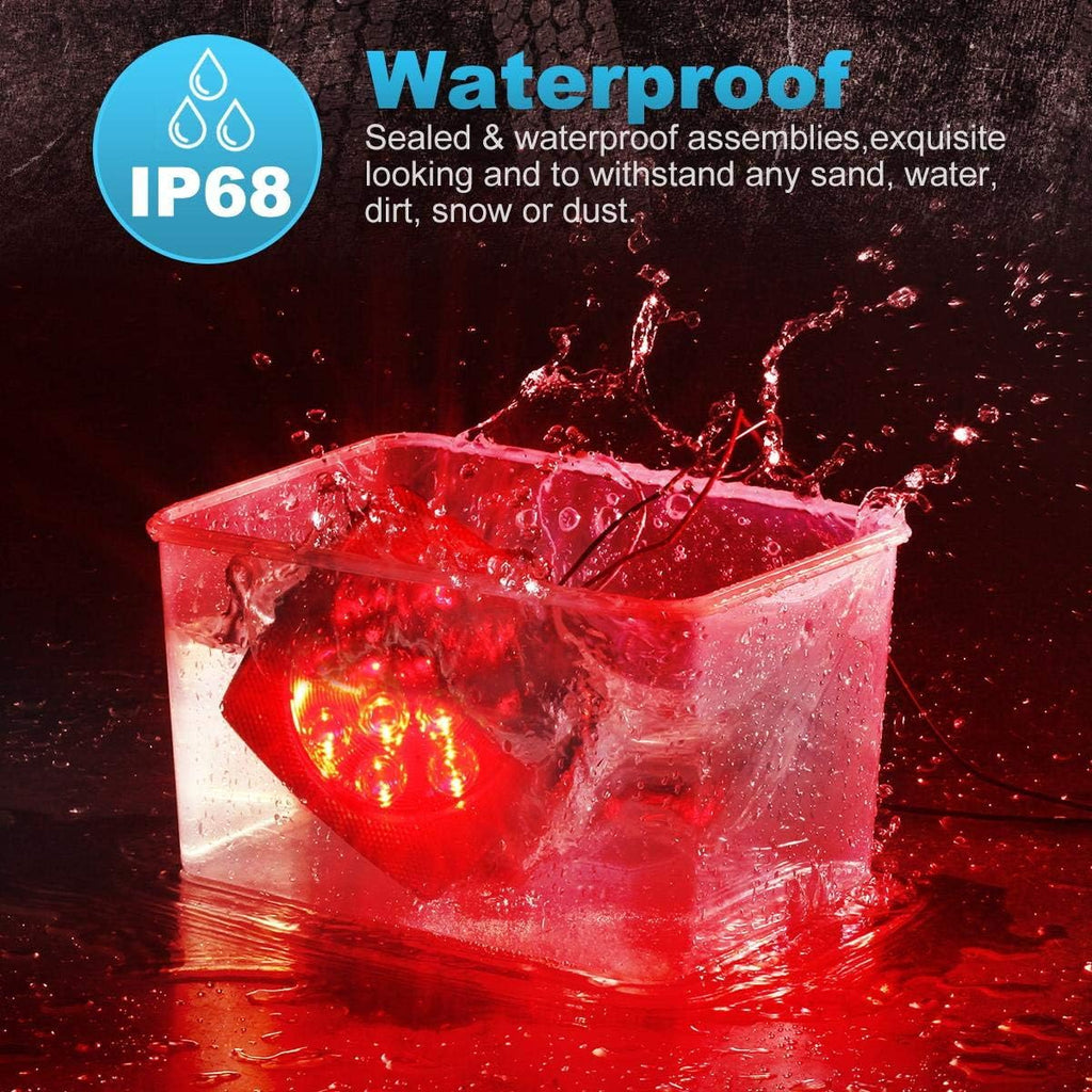 Partsam 12V Square LED Trailer Light, IP68 - Detail view