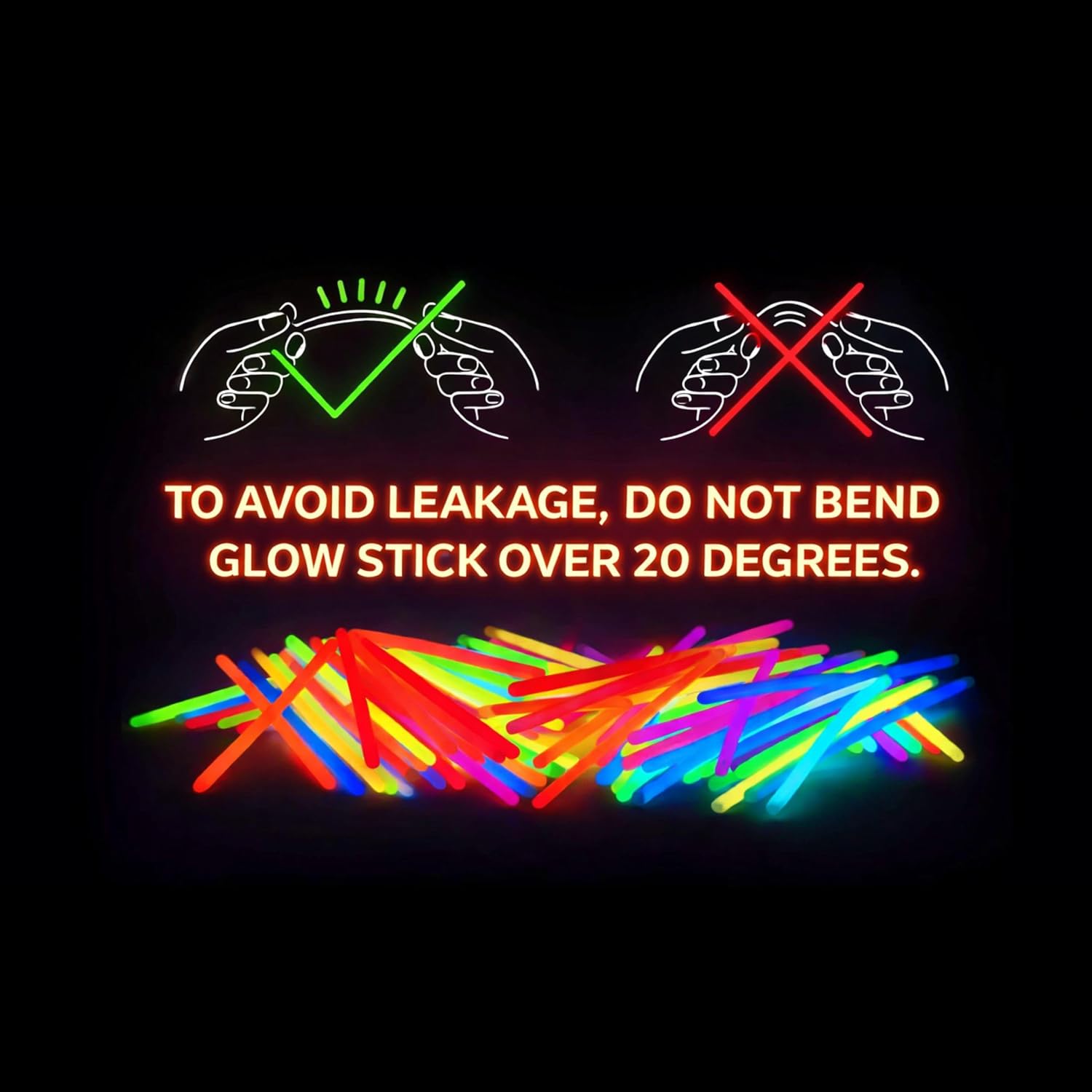 PartySticks Glow Sticks, 100 Pack, 8 Inch - Alternate angle