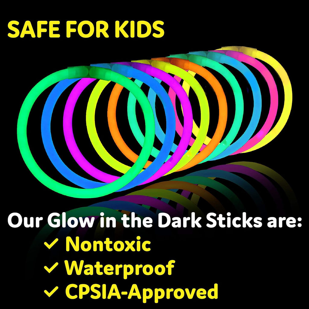 PartySticks Glow Sticks, 100 Pack, 8 Inch - In use