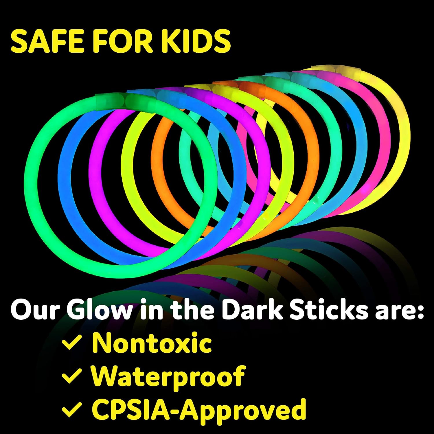 PartySticks Glow Sticks, 100 Pack, 8 Inch - In use