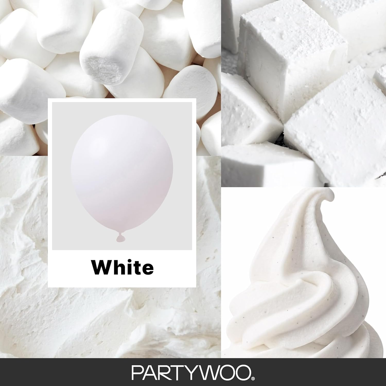 PartyWoo White Balloon Arch Garland Kit, 140 Pcs - Detail view