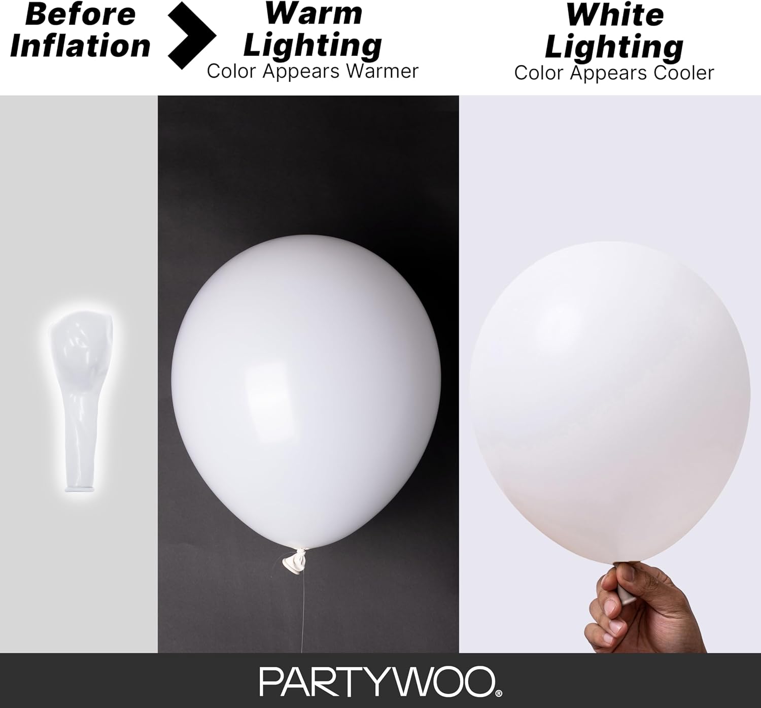 PartyWoo White Balloon Arch Garland Kit, 140 Pcs - Alternate angle
