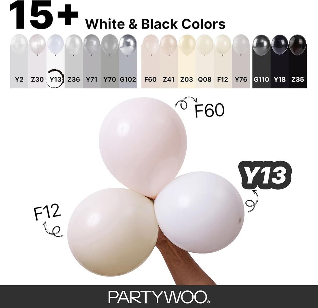 PartyWoo White Balloon Arch Garland Kit, 140 Pcs - Close-up