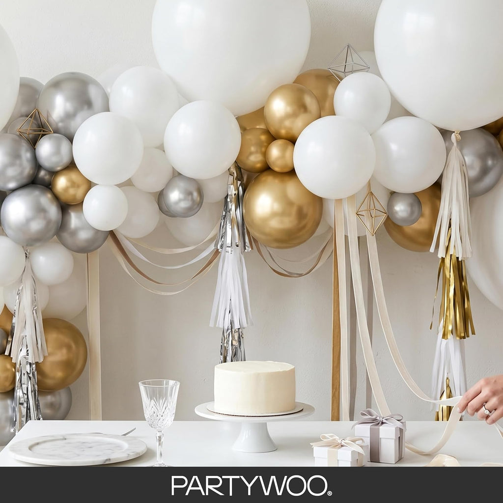 PartyWoo White Balloon Arch Garland Kit, 140 Pcs - Additional view