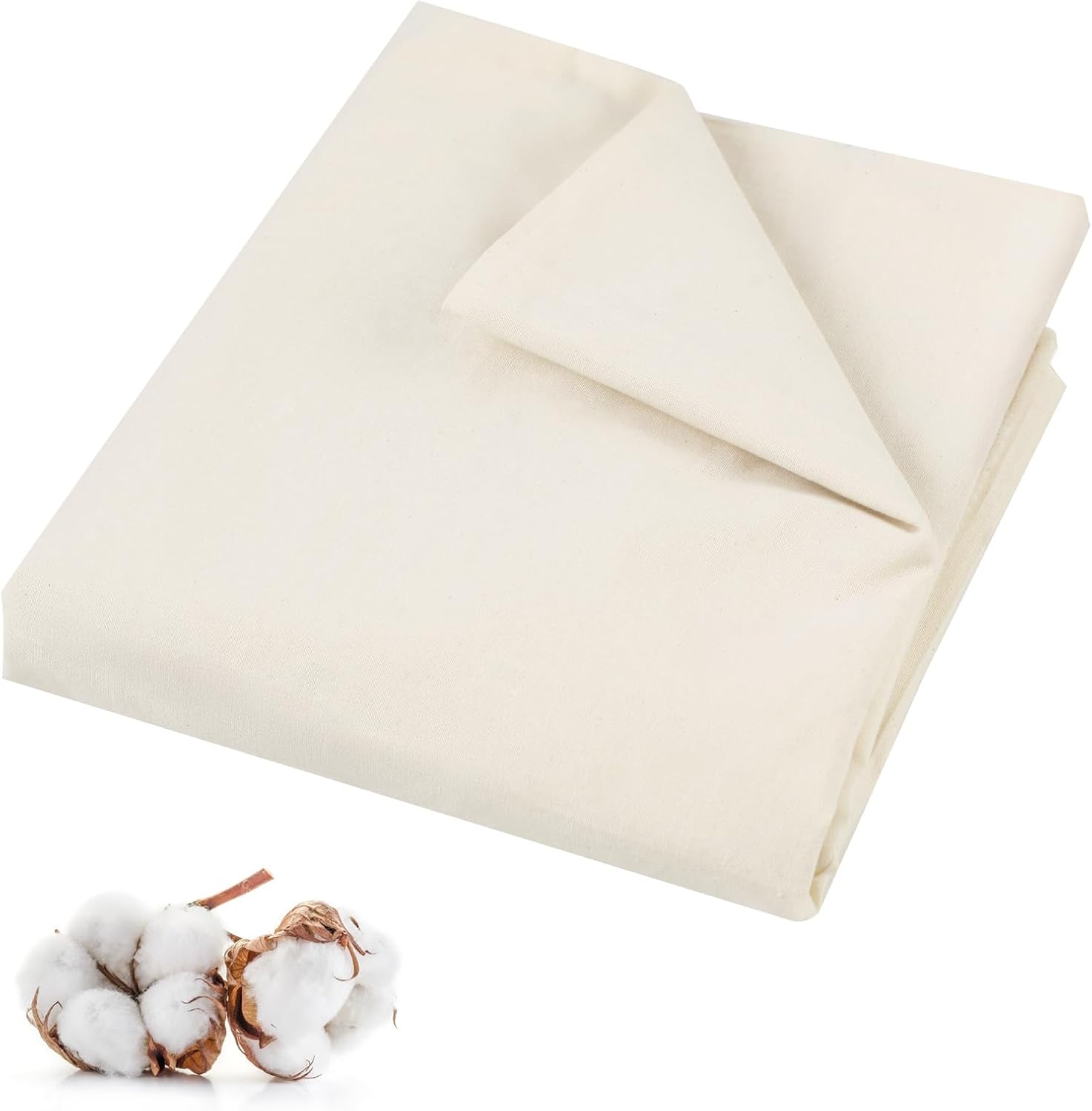 PEASUG Unbleached Cotton Muslin Fabric, 2 Yards