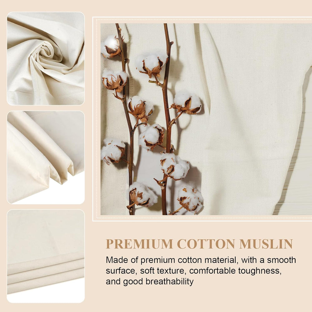 PEASUG Unbleached Cotton Muslin Fabric, 2 Yards - Alternate angle