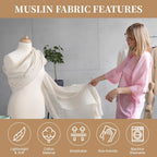 PEASUG Unbleached Cotton Muslin Fabric, 2 Yards - Close-up