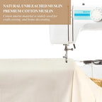 PEASUG Unbleached Cotton Muslin Fabric, 2 Yards - Size reference