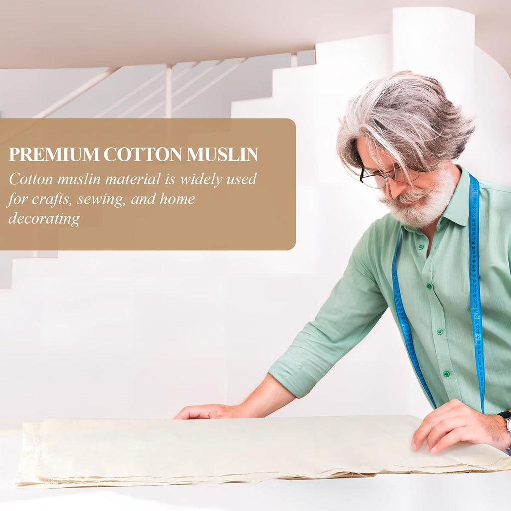 PEASUG Unbleached Cotton Muslin Fabric, 2 Yards - In use